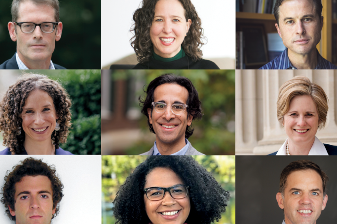 A grid of headshots of the Dartmouth faculty who spoke at its One Day College event.
