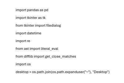 A series of code used for data cleanup.