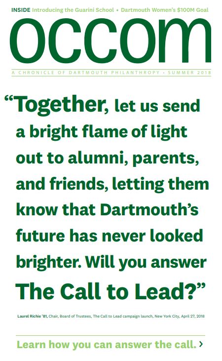 OCCOM: a Chronicle of Dartmouth Philanthropy newsletter