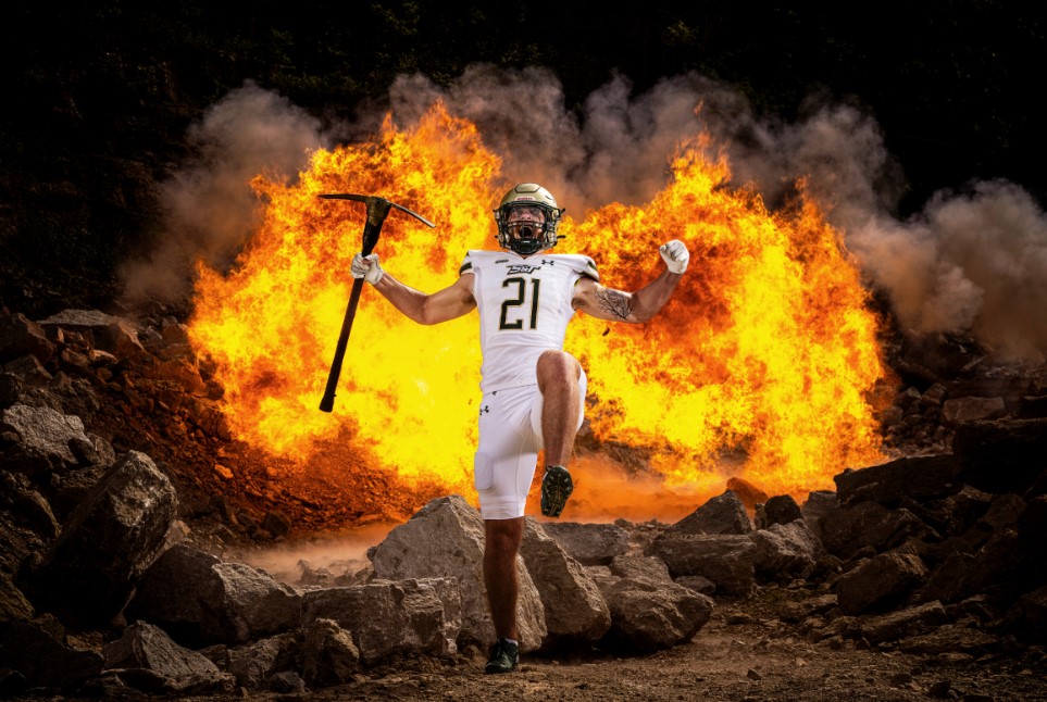 Football player explosion photoshop