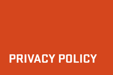 Against an orange background, the words "Privacy Policy" in white-colored text.