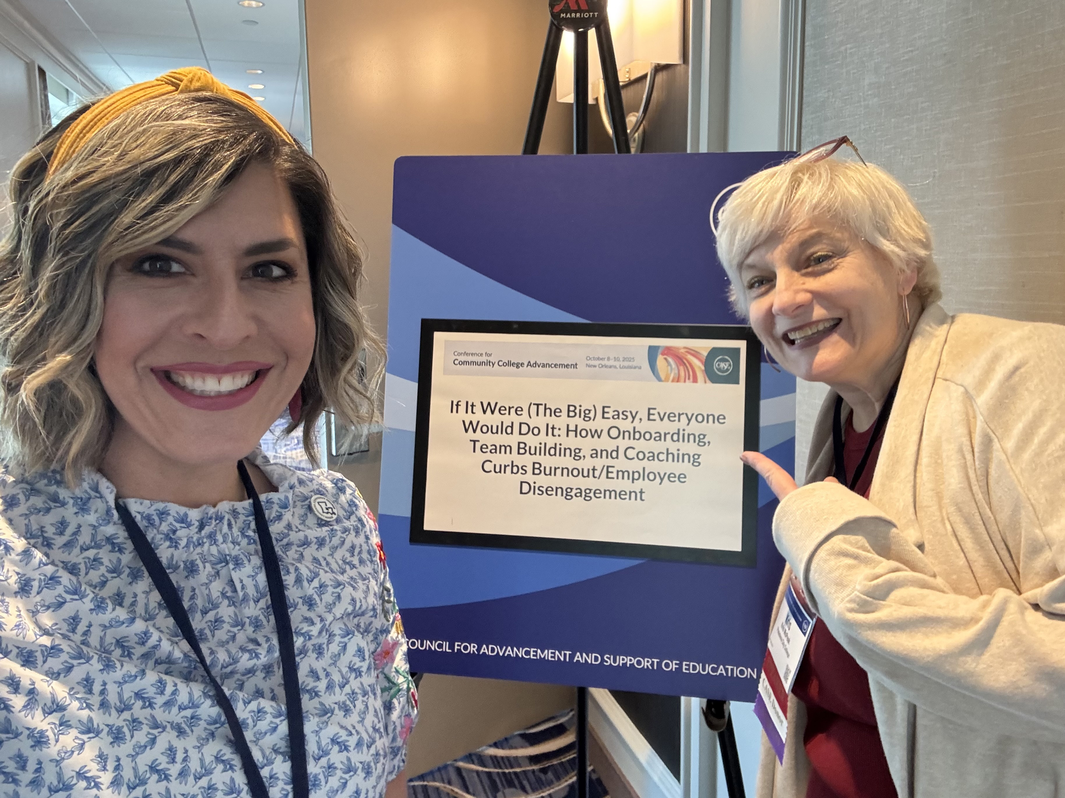 Community College Leadership Committee Vice Chair Lana Fontenot and Kris McPeak posing