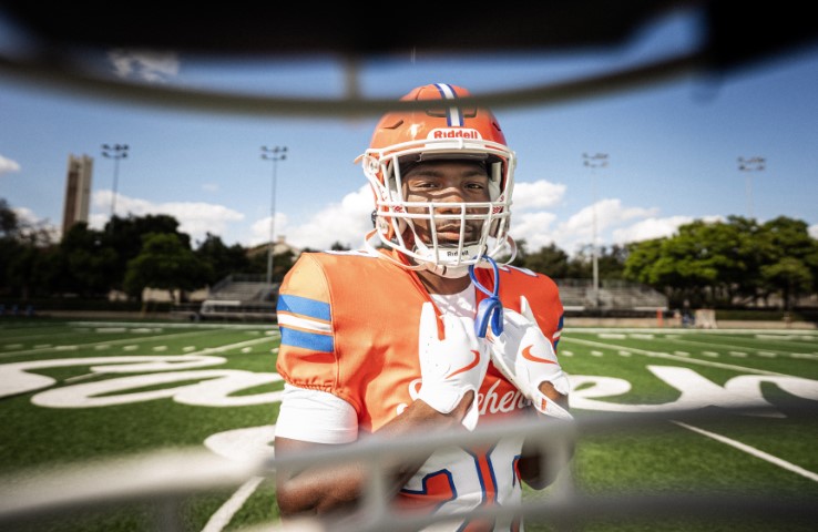 Live photo from the inside of a football helmet