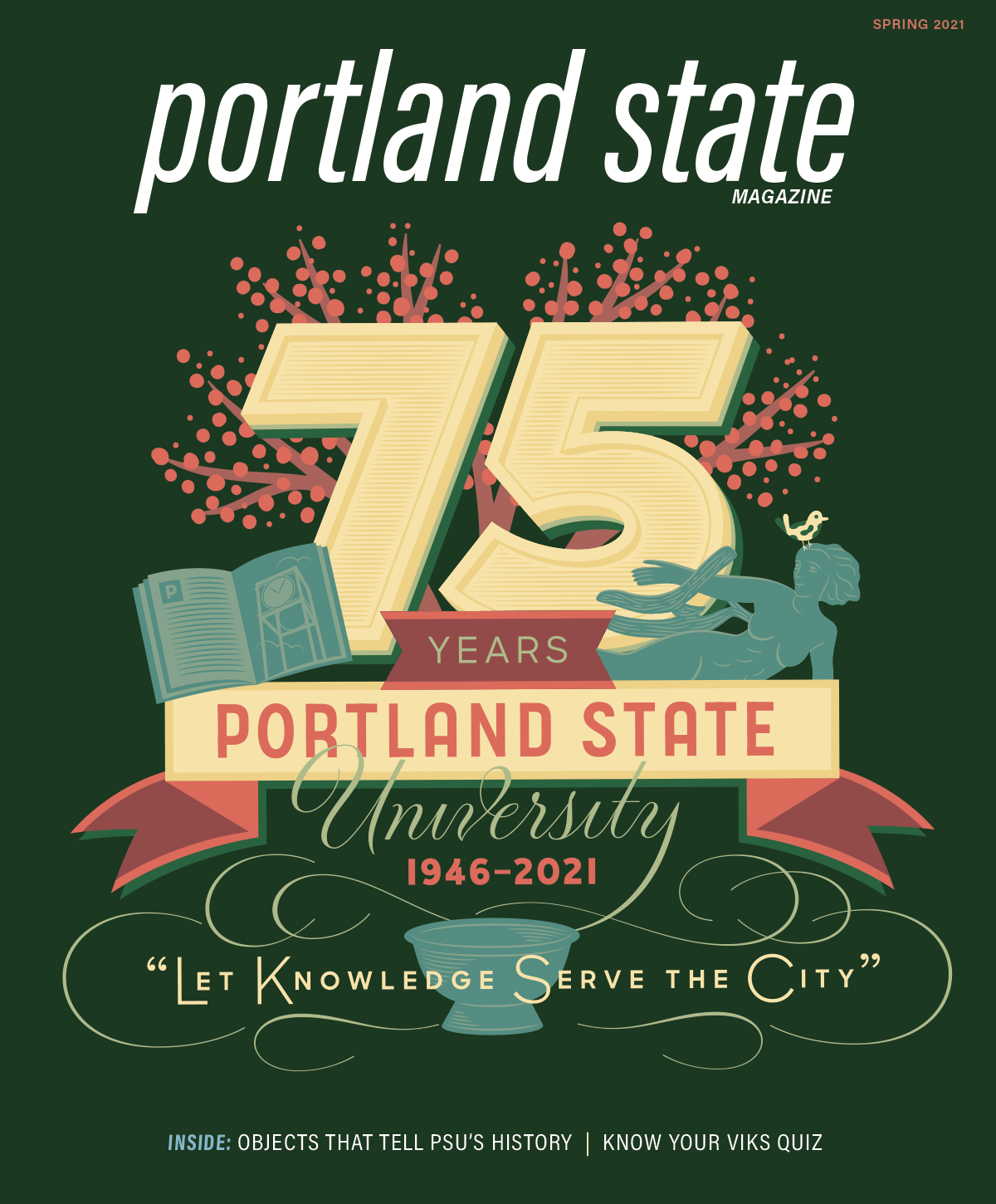 Portland State magazine 75th anniversary cover