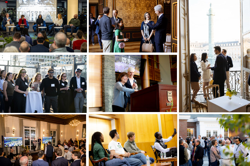 A series of photos of Dartmouth alumni at Tuck 125 events.