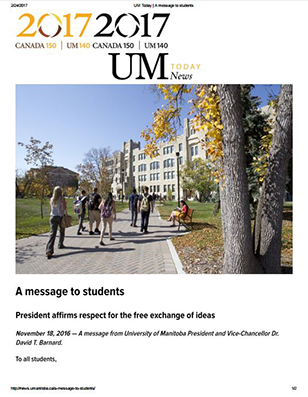 Faculty Association Strike - The University of Manitoba's Response