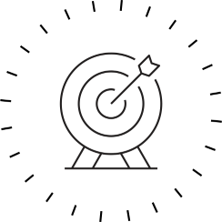 clip art of a target with an arrow in its center
