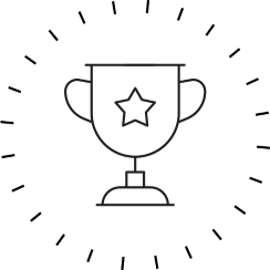 clip art of a trophy with a star on it
