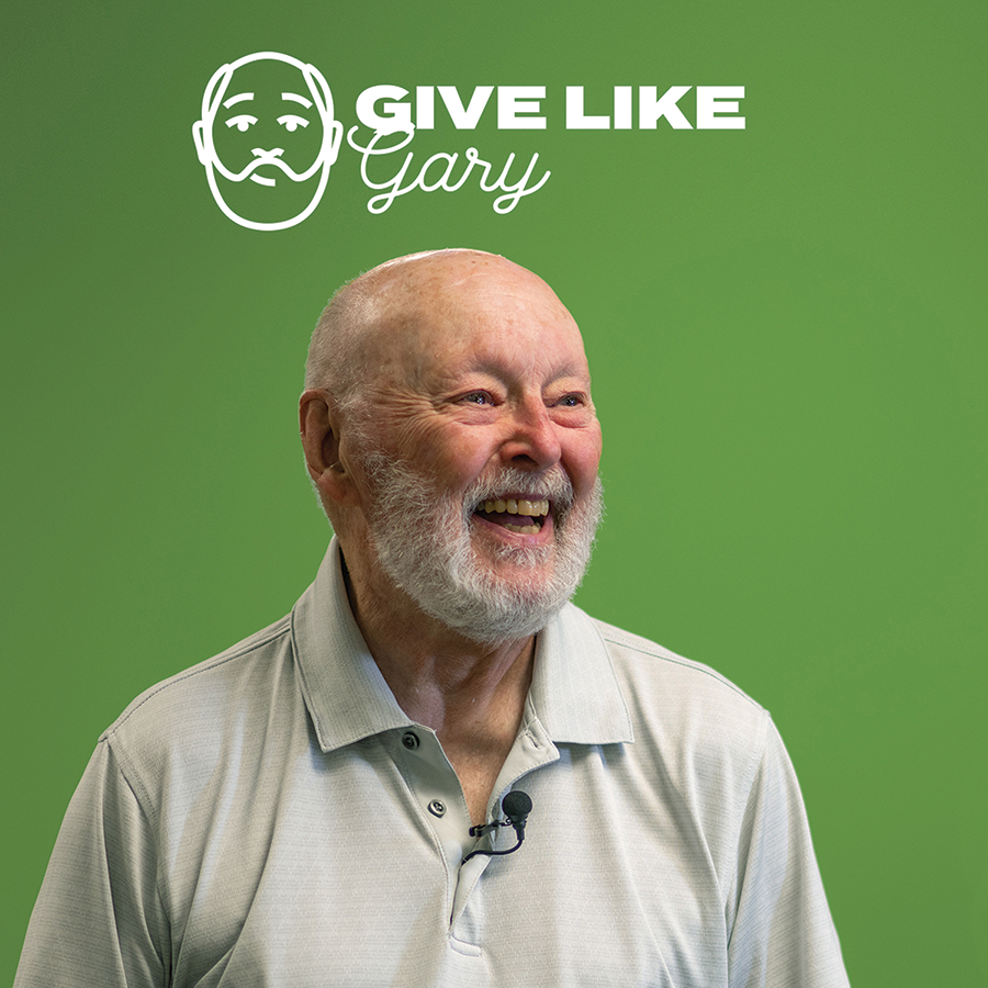 Give like Gary campaign postcard from Ohio University