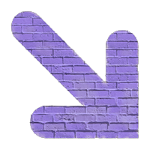 a purple brick arrow pointing southeast