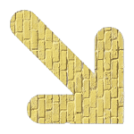 a yellow brick arrow pointing southeast