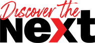 This graphic logo reads Discover the Next
