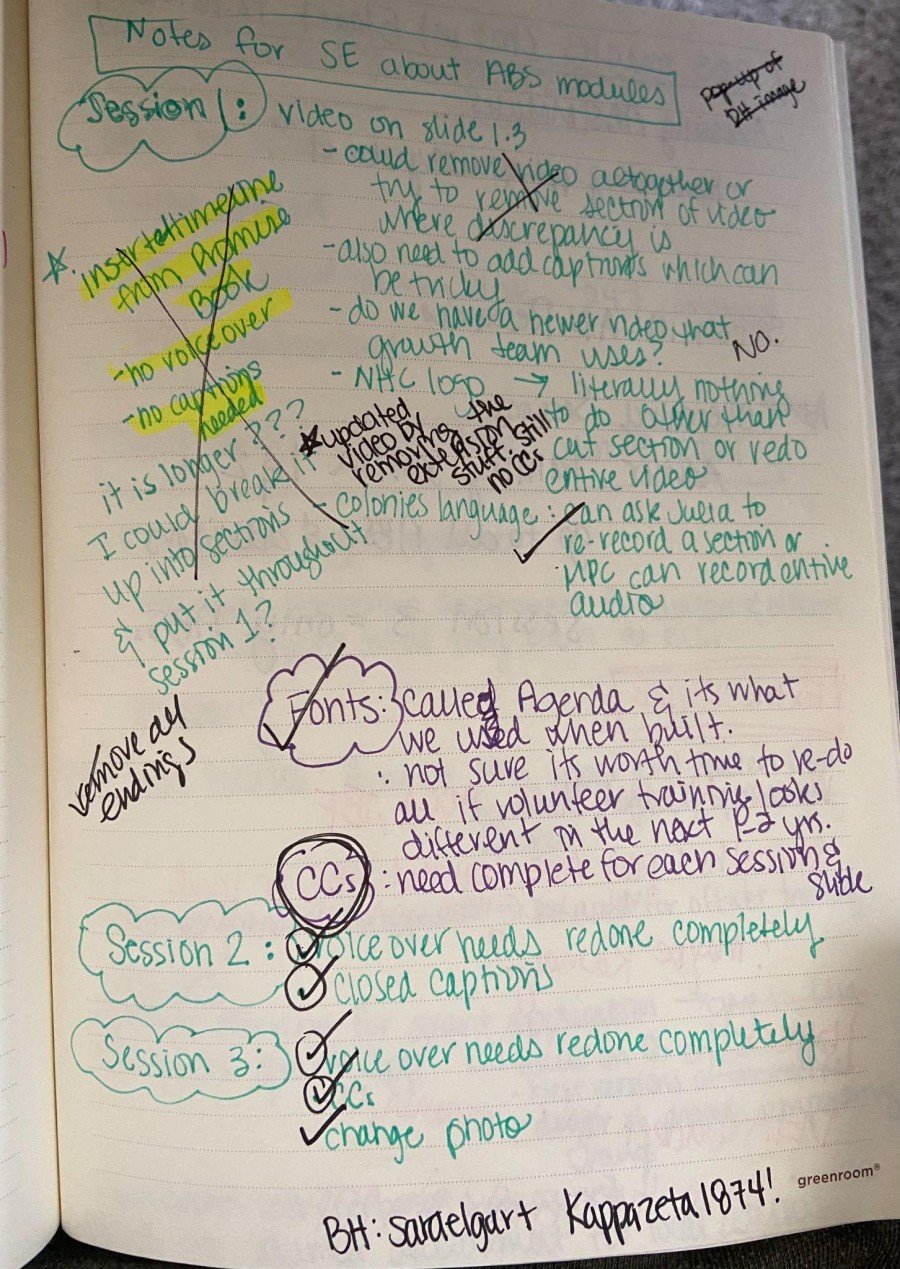 Notes on a notebook