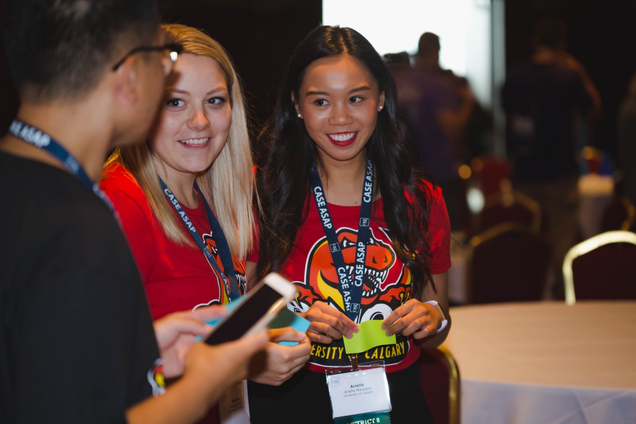 students talking at CASE ASAP conference