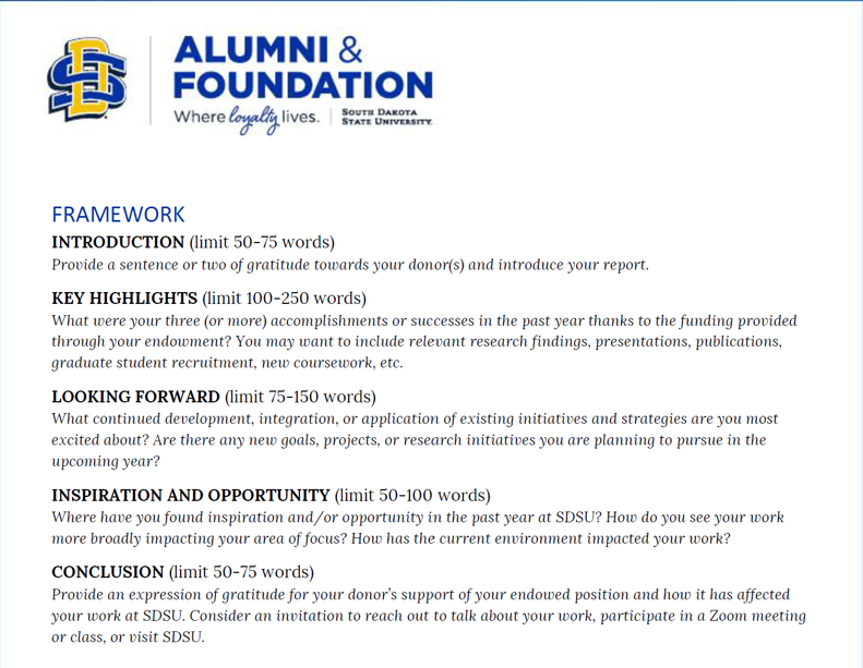 South Dakota State University Alumni & Foundation framework