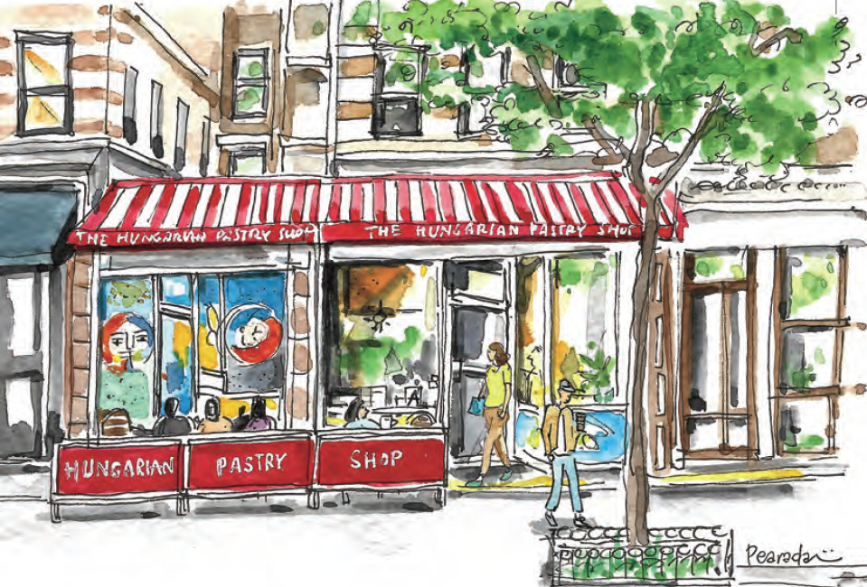 Illustration of New York City's Hungarian Pastry Shop