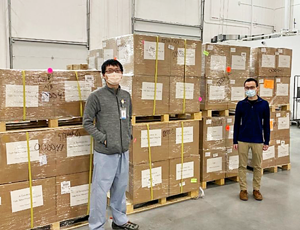 Yale School of Medicine coordinated delivery of nearly 200,000 pieces of personal protection equipment donated by a Yale alumnus.