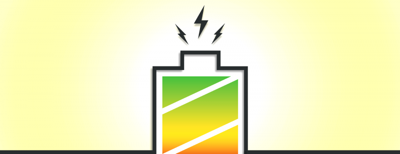drawing of a charging battery