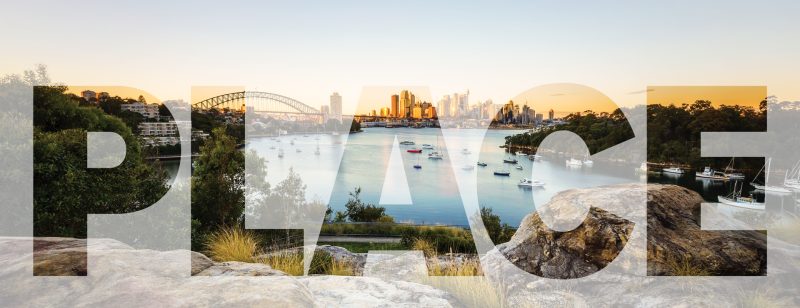 Photo of Sydney with PLACE superimposed over image