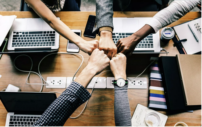 Fistbumps over computers