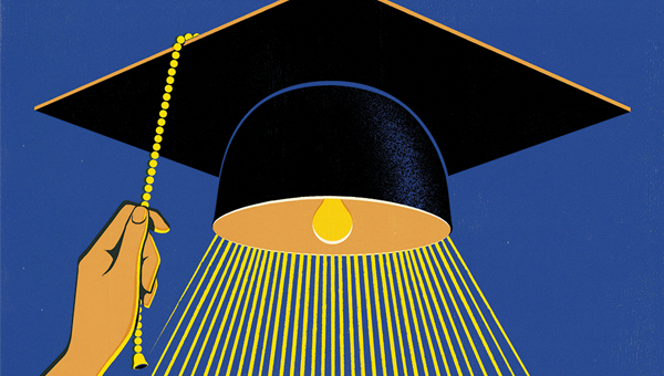 Graduation cap as a light