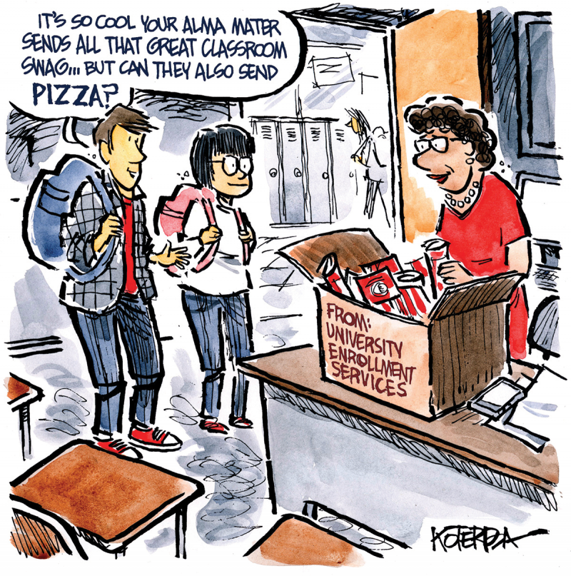 Cartoon about alumni pride by Jeff Koterba 