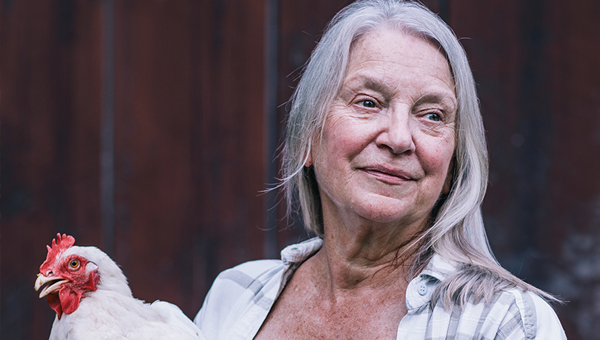 Milton Magazine award winner - woman with chicken
