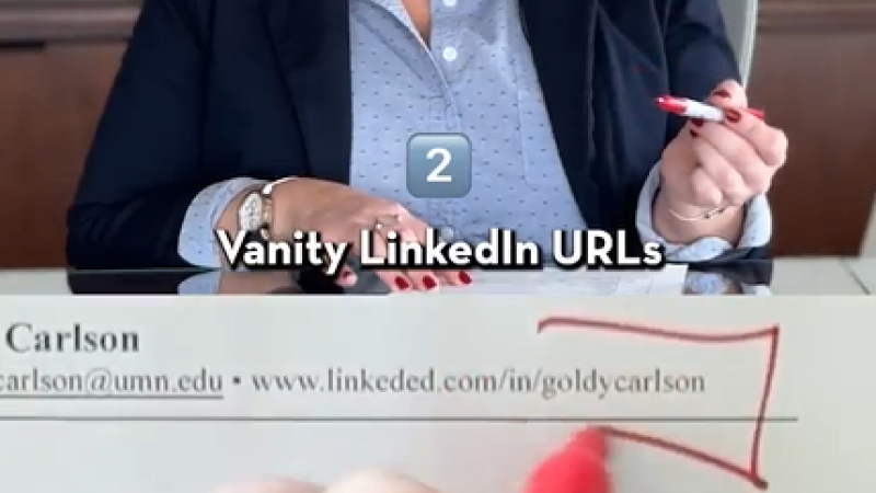 A screenshot from "10 Resume Tips from Career Coach Brigette Marty." The top half of the screen features Brigette in a talking head and the bottom half shows a red-lined resume.