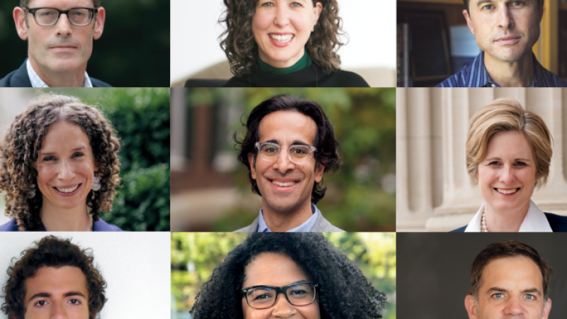 A grid of headshots of the Dartmouth faculty who spoke at its One Day College event.