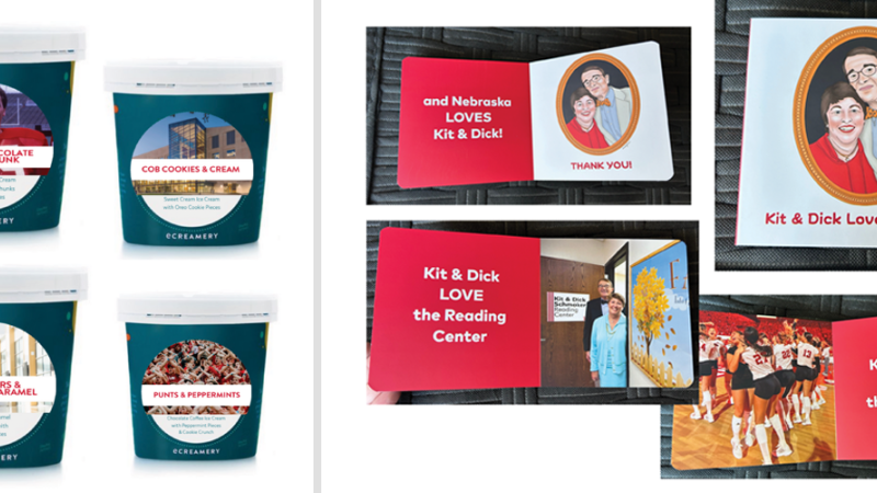 Ice Cream and personalized cards from University of Nebraska Foundation