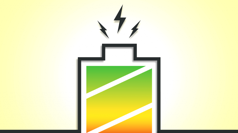 drawing of a charging battery