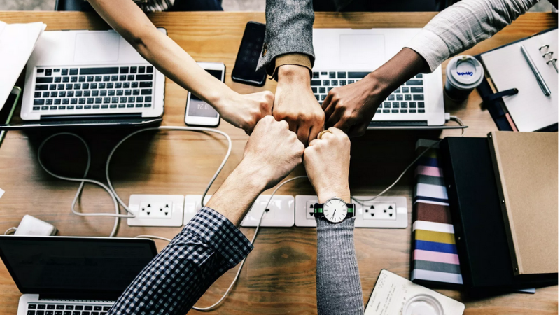 Fistbumps over computers