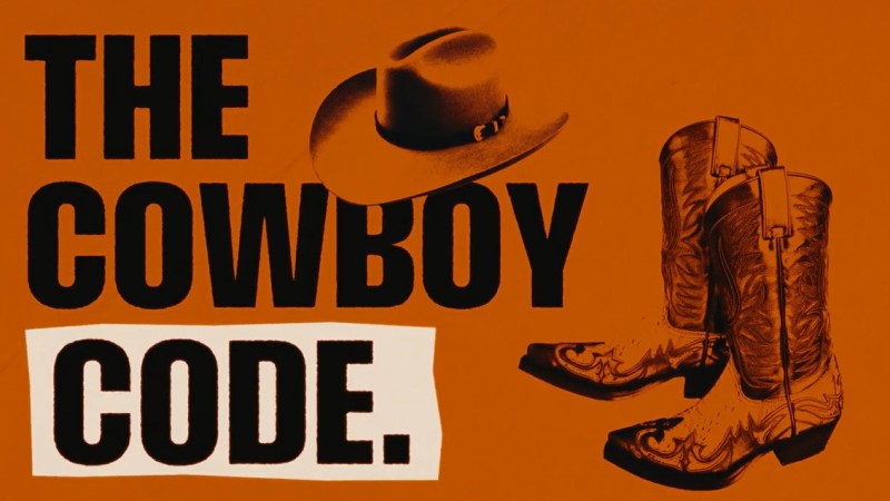 Cowboy Code logo in Texas orange 