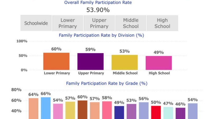 The Hong Kong International School's annual giving dashboard.