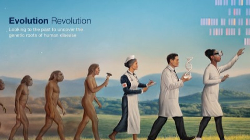 UCSF Magazine cover showing human evolution