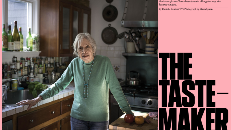 A feature spread inside the fall 2024 issue of the Smith Quarterly shows a photo of a woman in a kitchen and the headline "The Tastemaker."