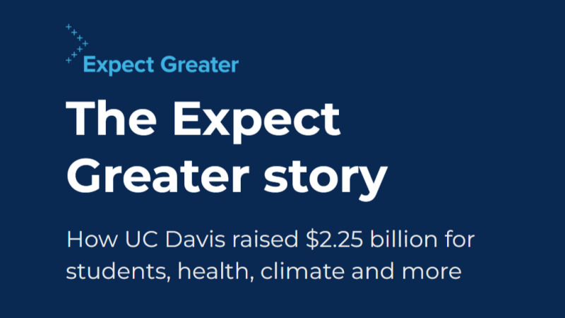 "Expect Greater: The Expect Greater story: How UC Davis raised $2.25 billion for students, health, climate, and more"