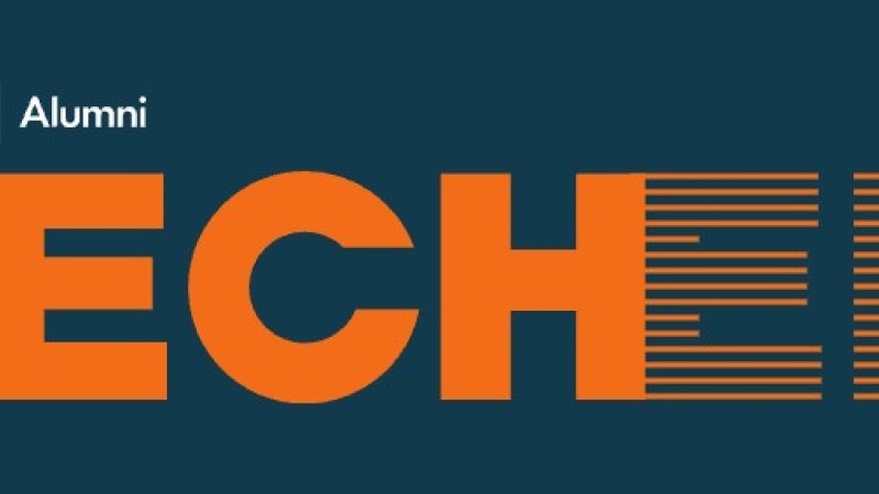 Techer logo in orange text